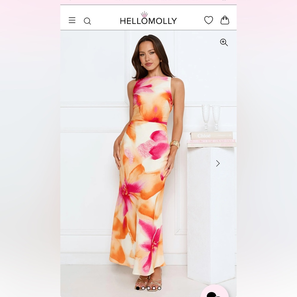 Helloy Molly “iconic vibes” orange maxi dress size small